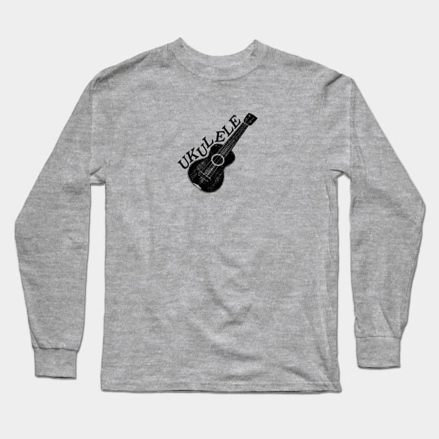 Ukulele Typography Long Sleeve T-Shirt by Braznyc